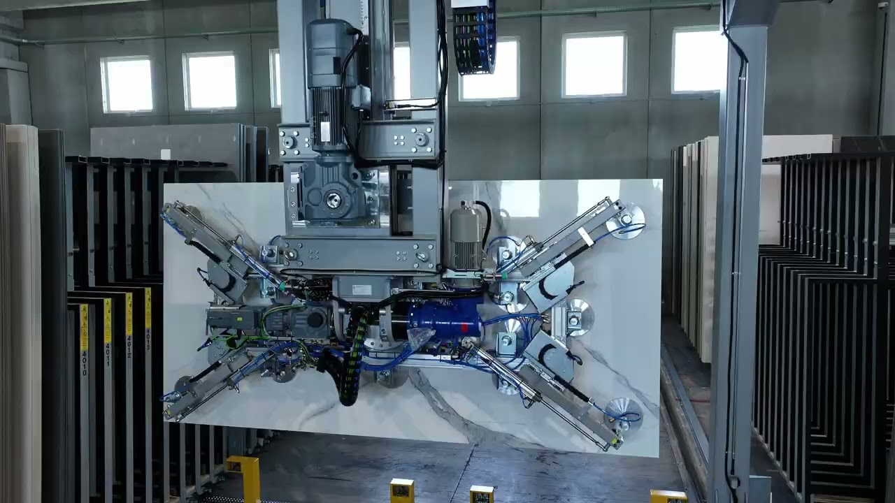 mistrello automatic slab storage system with gantry crane