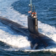 virginia class submarine in water