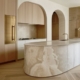 curved benchtop and kitchen archways