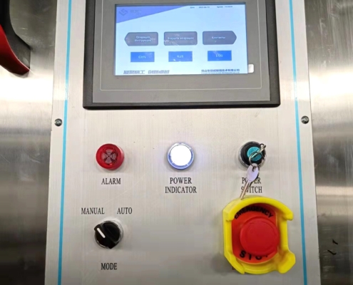 Touch screen control panel on the Techwin vertical glass washing machine