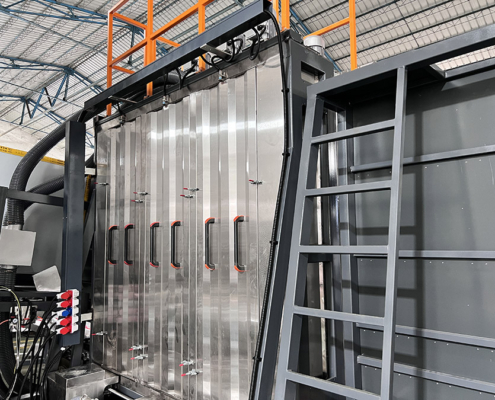 Rear of the Techwin vertical glass washing machine with access ladder